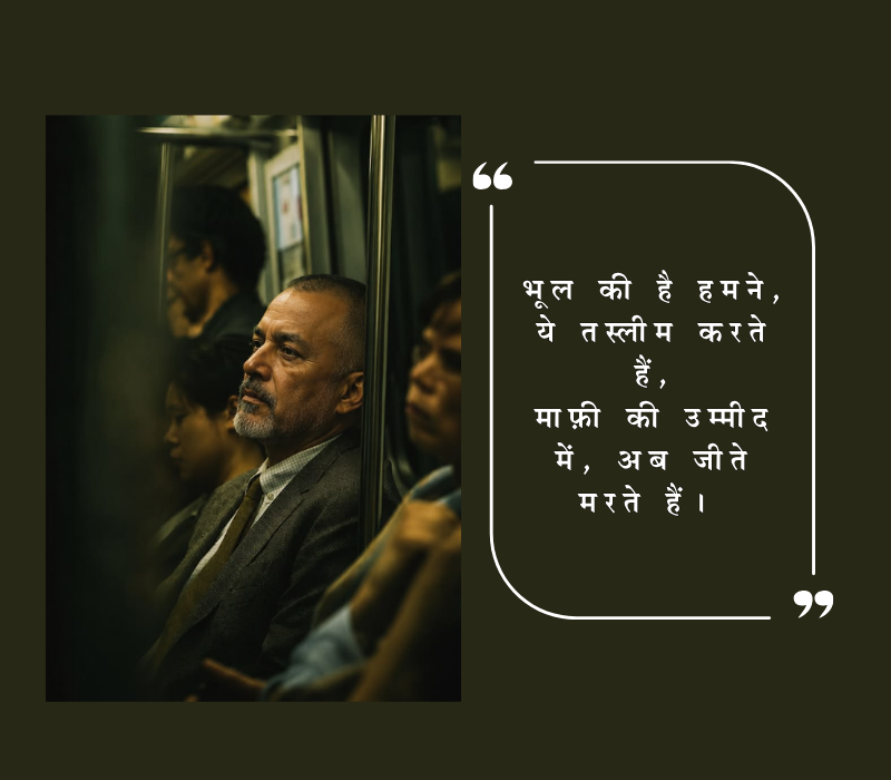 गलती का एहसास शायरी